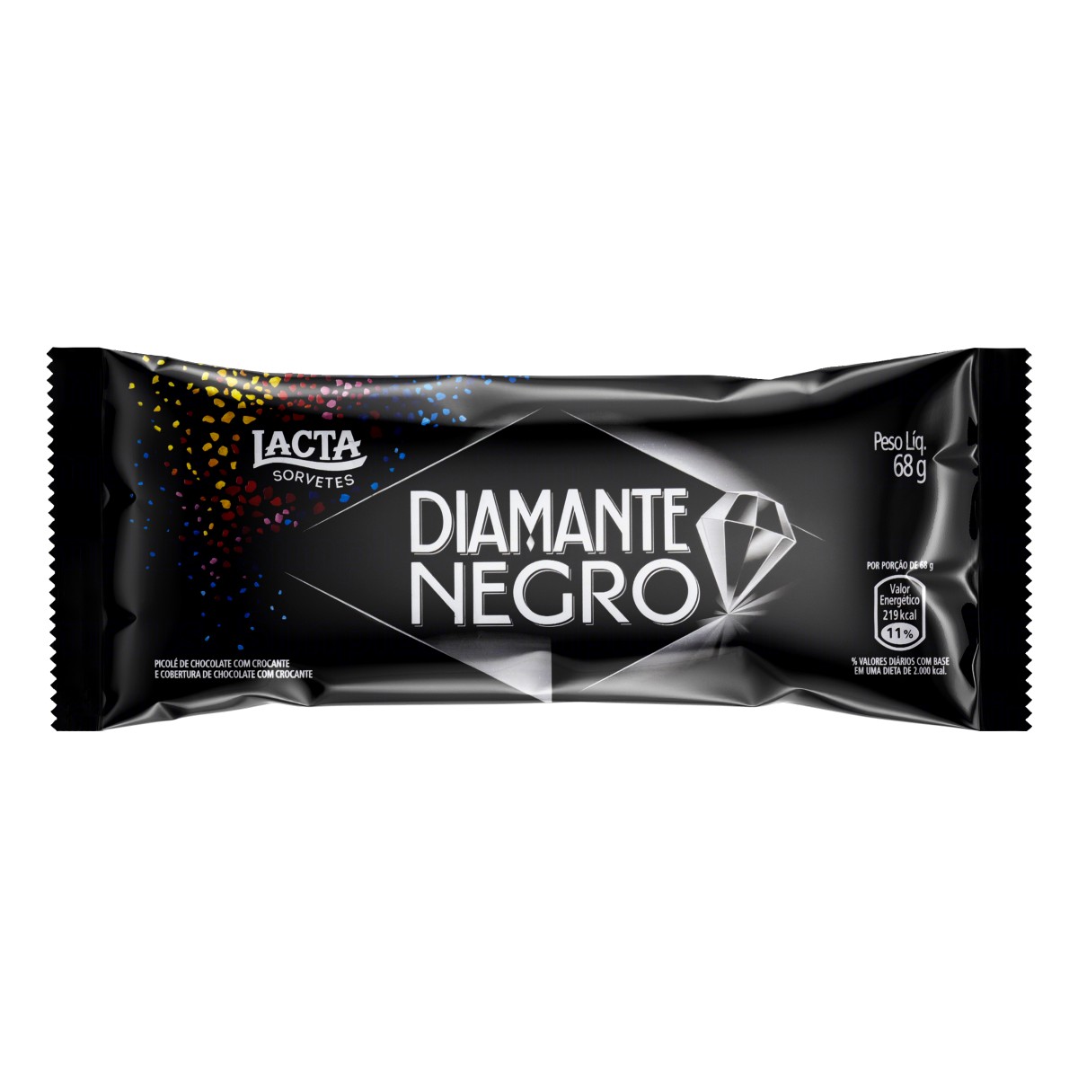 Sorvete Picolé Lacta Diamante Negro 68g